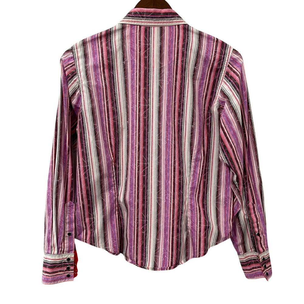 Twenty X Western Shirt Womens M Pink Stripe Snap Button - Picture 2 of 5